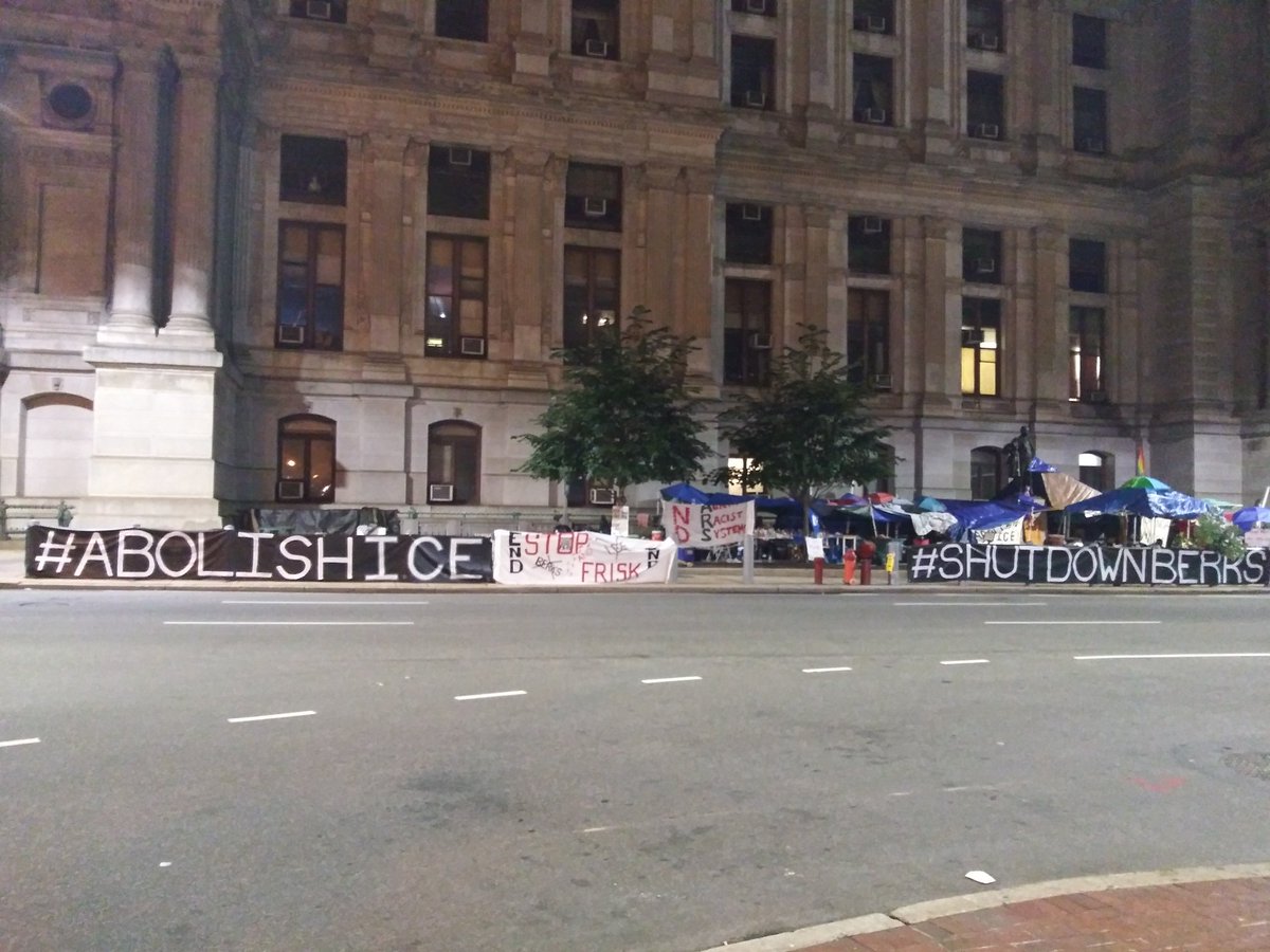 Passed through Center City Philly @ 4AM to find the dedicated  #OccupyICEphl holding down the cause