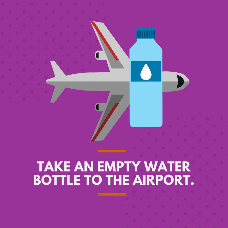 EssentialTravel's tweet photo. Say no to extortionate water prices! 🚫🙅‍♂️When you're past security, you can fill the bottle up yourself. 🚰 https://t.co/NzQWvphzA9