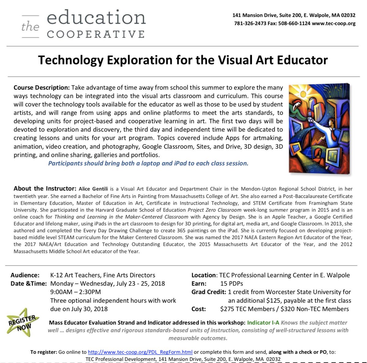 MonaLisaLvsHeah's tweet photo. Last week to register for few remaining spots! Next week in MA:7/23-25 9-2:30 join me as we explore #Artsed & #edTech https://t.co/91wPlKruk4 π¨ Finding your way with tech? Need time to create or collaborate? Personalized for you & your needs +15 PDPs & College credit #artsedtech https://t.co/muZ9APnCik