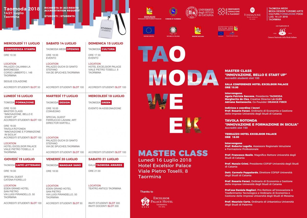 OrangeFiber's tweet photo. Oggi la nostra @SantanocitoA è a Taormina per la masterclass '#Innovazione, Bello e #Startup' organizzata da #Taomoda nell'ambito della #TaomodaWeek. https://t.co/iGvELroCGv