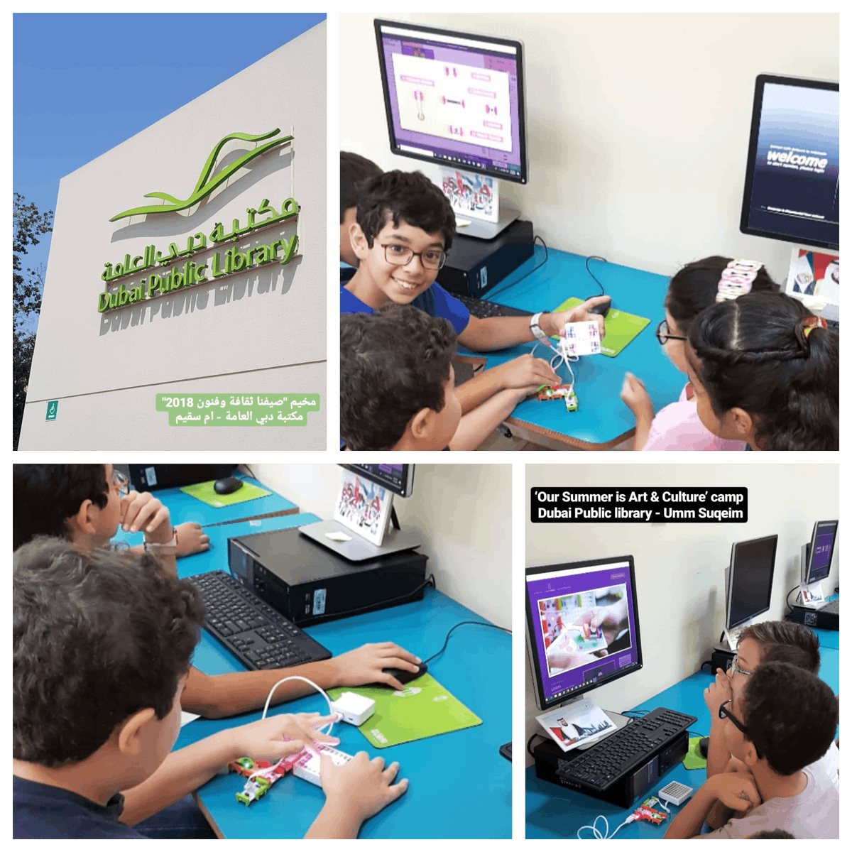 edutechME's tweet photo. The most fun way to spend your summer! Kids learning the best of #STEM #coding #3DPrinting #Robotics #Drones #SEL with @DubaiCulture &amp; #DubaiPublicLibrary 'Our Summer is Arts &amp; Culture' Summer Camp (14 July - 9 Aug) Picture Courtesy - #DubaiCulture &amp; #DubaiReads @littleBits https://t.co/V65OuOcf8i