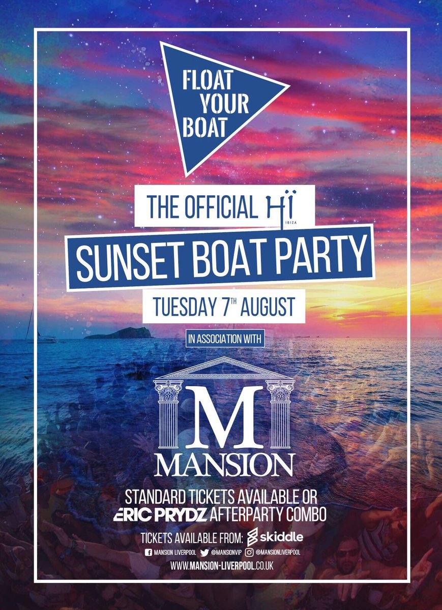 Ibiza Schedule...✈️

Sunday 5th August - Sin Sundays  (Ocean Beach) 

Monday 6th August - Mansion Mondays, (Eden nightclub)

Tuesday 7th August - Official Hi Ibiza boat party 
(Float your boat, Hosted by Mansion) 

Tuesday 7th August - Mansion, Wild corner
(Hi Ibiza Nightclub)