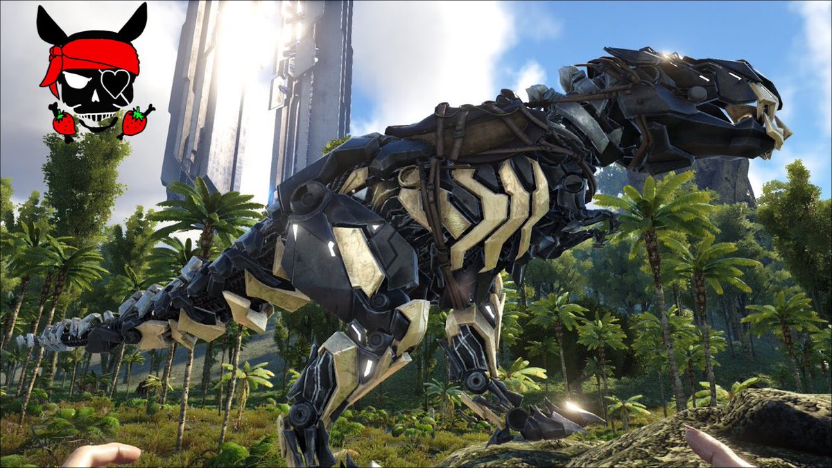 maroichigo0220's tweet photo. 昨夜テイムした180のTek REXは、黒とクリーム色のツートンカラーでした😊
#ARKSurvivalEvolved
#TekRex
#180レベル https://t.co/jYGuEzXDPf