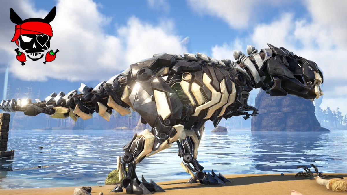 maroichigo0220's tweet photo. 昨夜テイムした180のTek REXは、黒とクリーム色のツートンカラーでした😊
#ARKSurvivalEvolved
#TekRex
#180レベル https://t.co/jYGuEzXDPf