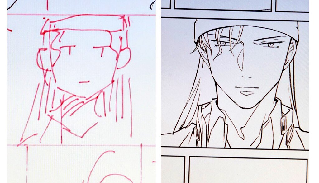 ネーム 線画 下書き汚いから線画つらい Kito𓇼の漫画