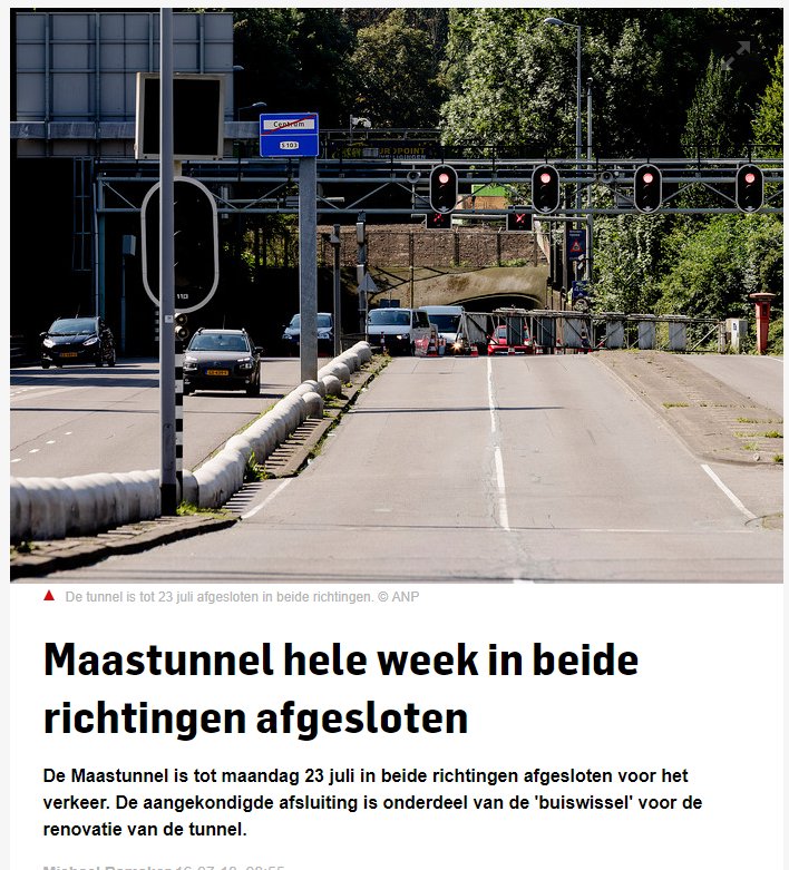 Opletten als je deze week gebruik dacht te gaan maken van de Maastunnel! (namens <a href="/ADnl/">AD.nl</a> )