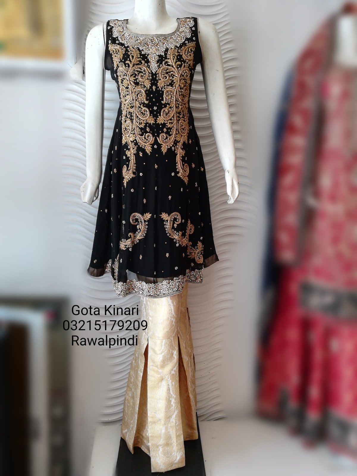 Gota kinari dress best sale design