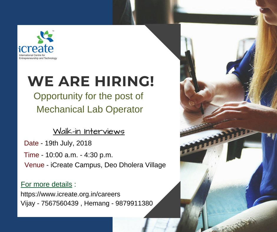 icreatenextgen's tweet photo. We are Hiring!
iCreate is looking for skilled Machine Operator to operate, calibrate and maintain mechanical machines.
If you see yourself as a Potential Candidate then pay close attention to the details below
#iCreateCampus #startupindia #recruitindia #employindia #digitalindia https://t.co/gEAC5PsByQ