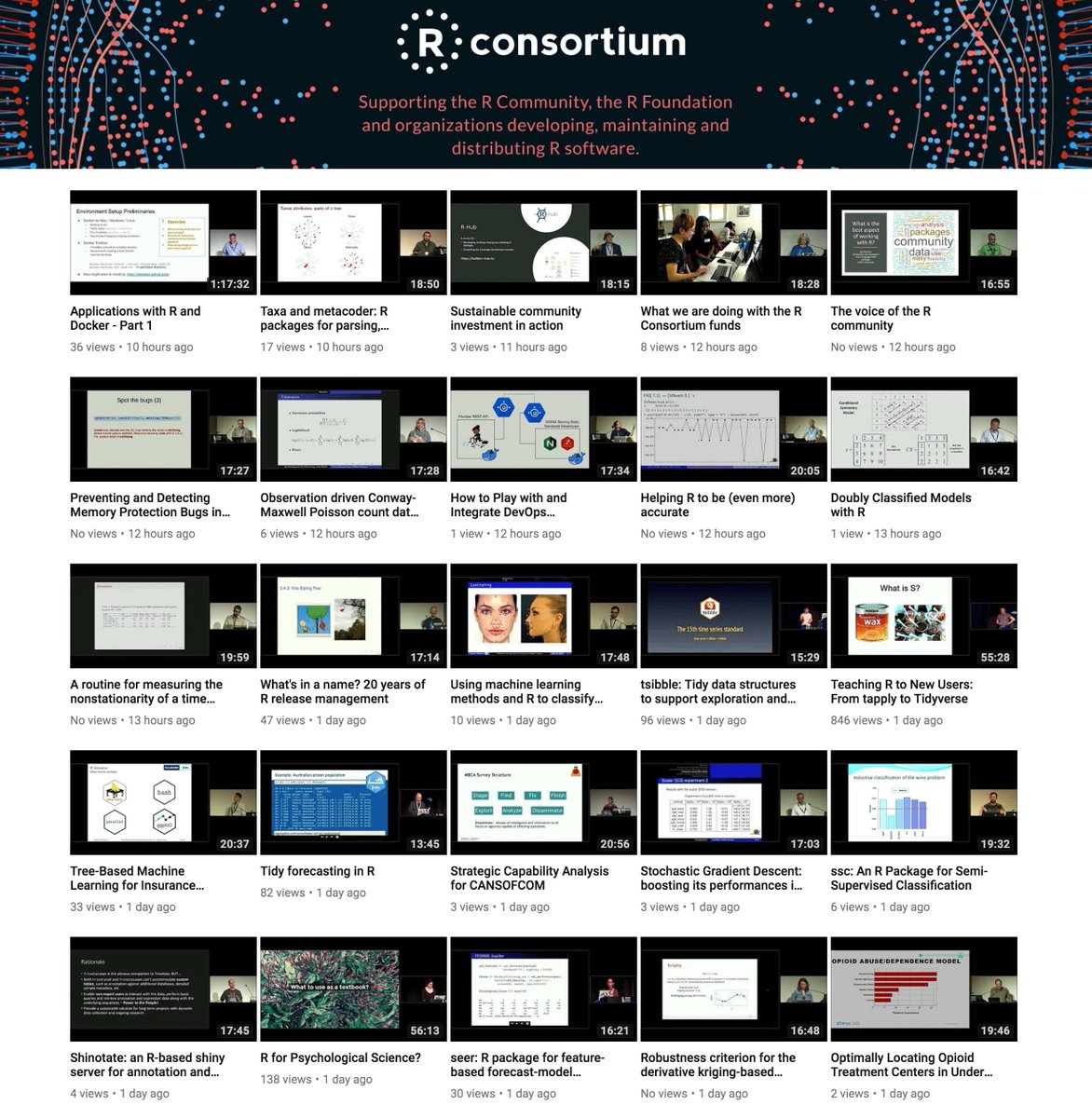 R consortium YouTube channel: videos from useR! 2018 pt 1