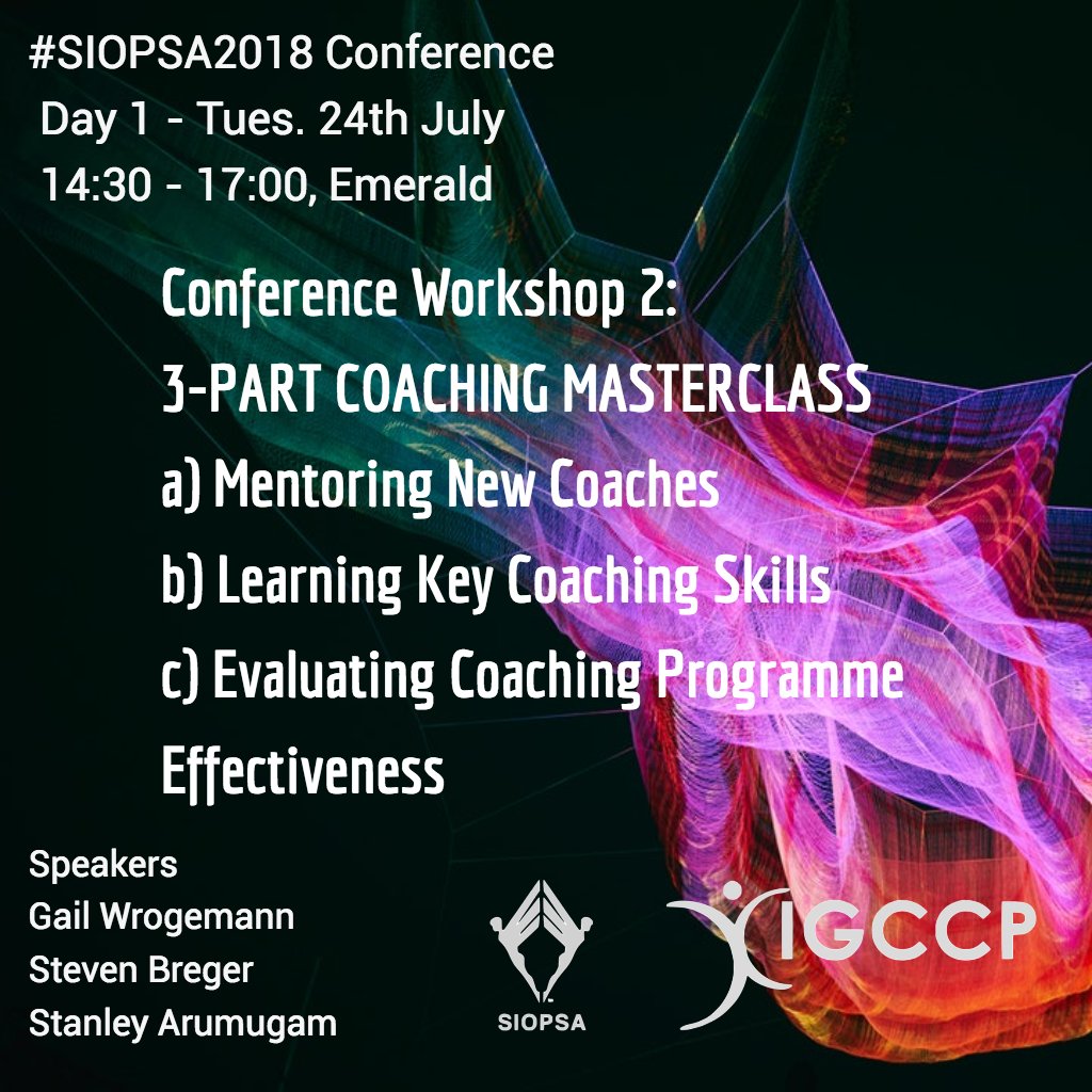 At the 20th Annual SIOPSA Conference do not miss out the conference workshop with Gail Wrongemann, Steven Breger and Stanley Arumugam as speakers. #SIOPSA2018 #SIOPSAConference2018 #IOPimpact #TheArtofCollaboration