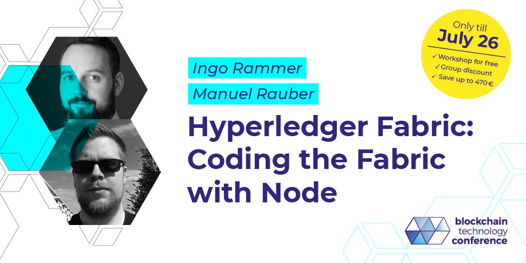 BCTechConf's tweet image. In this session, @ManuelRauber and @ingorammer will show you the technical details of writing smart contracts (&quot;#Chaincode&quot; in Fabric’s parlance) with #NodeJS on top of #Hyperledger Fabric. Get more info here &amp;gt;&amp;gt; ow.ly/9Br830kY3j2