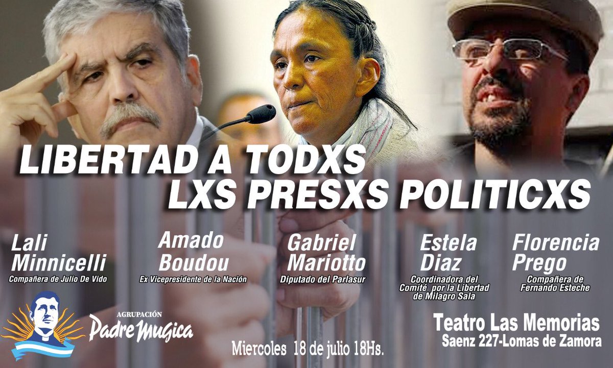 estechefernando's tweet image. Charla por la libertad de los Presxs Politicxs con Lali Minnicelli, Amado Boudou, @gabmariotto , @EstelaDiaz63 y @Florencia_Prego 

#LibertadATodxsLxsPresxsPoliticxs