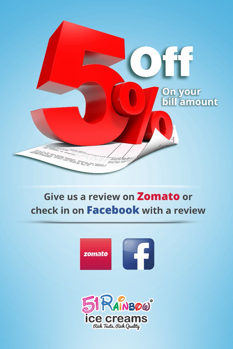 51rainbowC's tweet photo. Get 5% Off On Your Bill Amount By Write And Share Your Experience About 51rainbow icecream on Zomato And Facebook.
T&amp;C : Only available At Surat Station Branch.
https://t.co/OrXUshFA6N
#reviews #share #51rainbowicecream https://t.co/7aw4RLmmnT