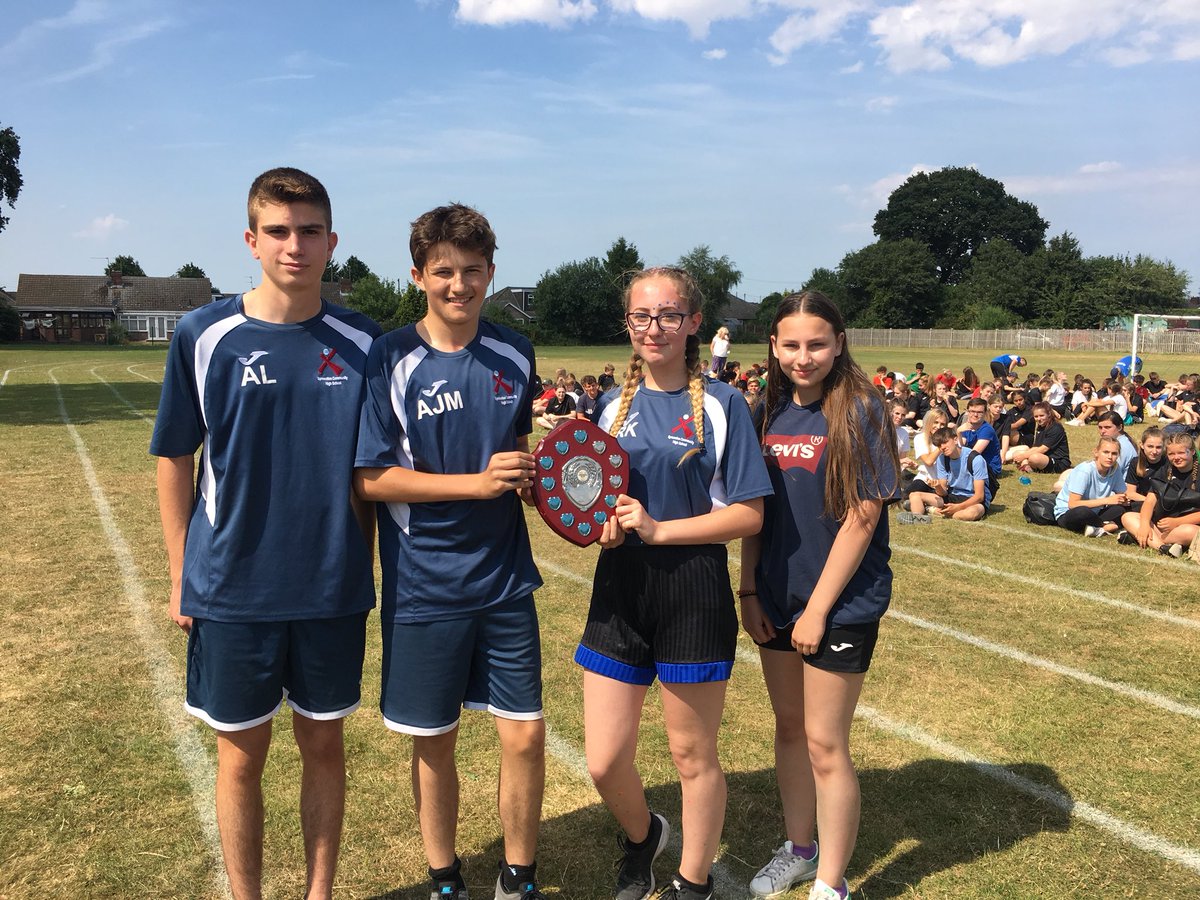 SprowstonPE's tweet photo. It’s been a hot one today at Sports Day. Well done to everyone for taking part in such good spirits. Winners in Year 9 were the Giants and Year 10 winners were the Tornadoes ☀️🏆 https://t.co/7nke8J3FyJ