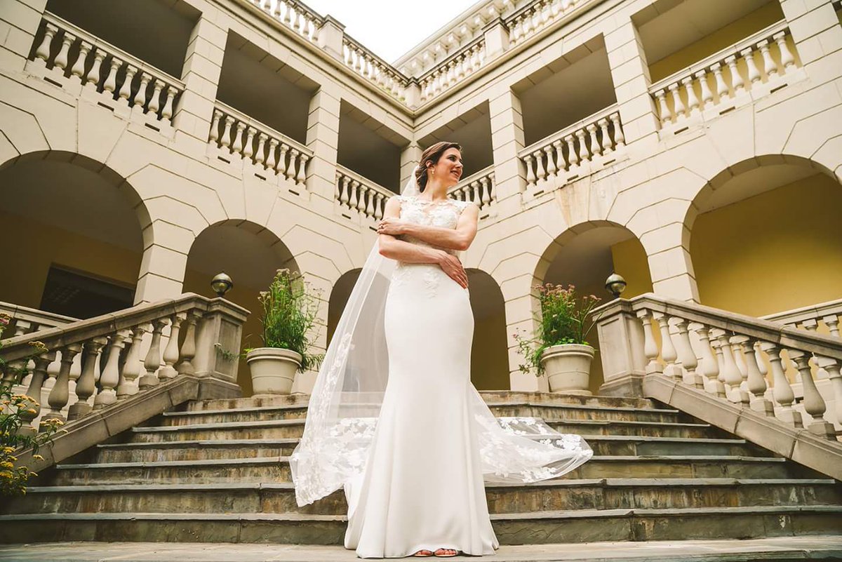 ConiFranc's tweet photo. DANIELLE &amp; JOSH got married 💙💍Thank you Modern Frames Photography for perfectly capturing the beautiful inside-out #conifrancbride Danielle Somerville Landry ✨ She is wearing a @pronovias gown with cape that our in-house designers made a veil out of: https://t.co/rQhX6RV7Pk https://t.co/YzA1Z1IgYj