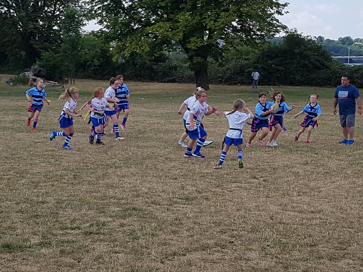 Great to see the @RugbyMariners in action again at the festival at St Julians RFC, Caerleon #girlsrugby #ballintwohands #greatskills