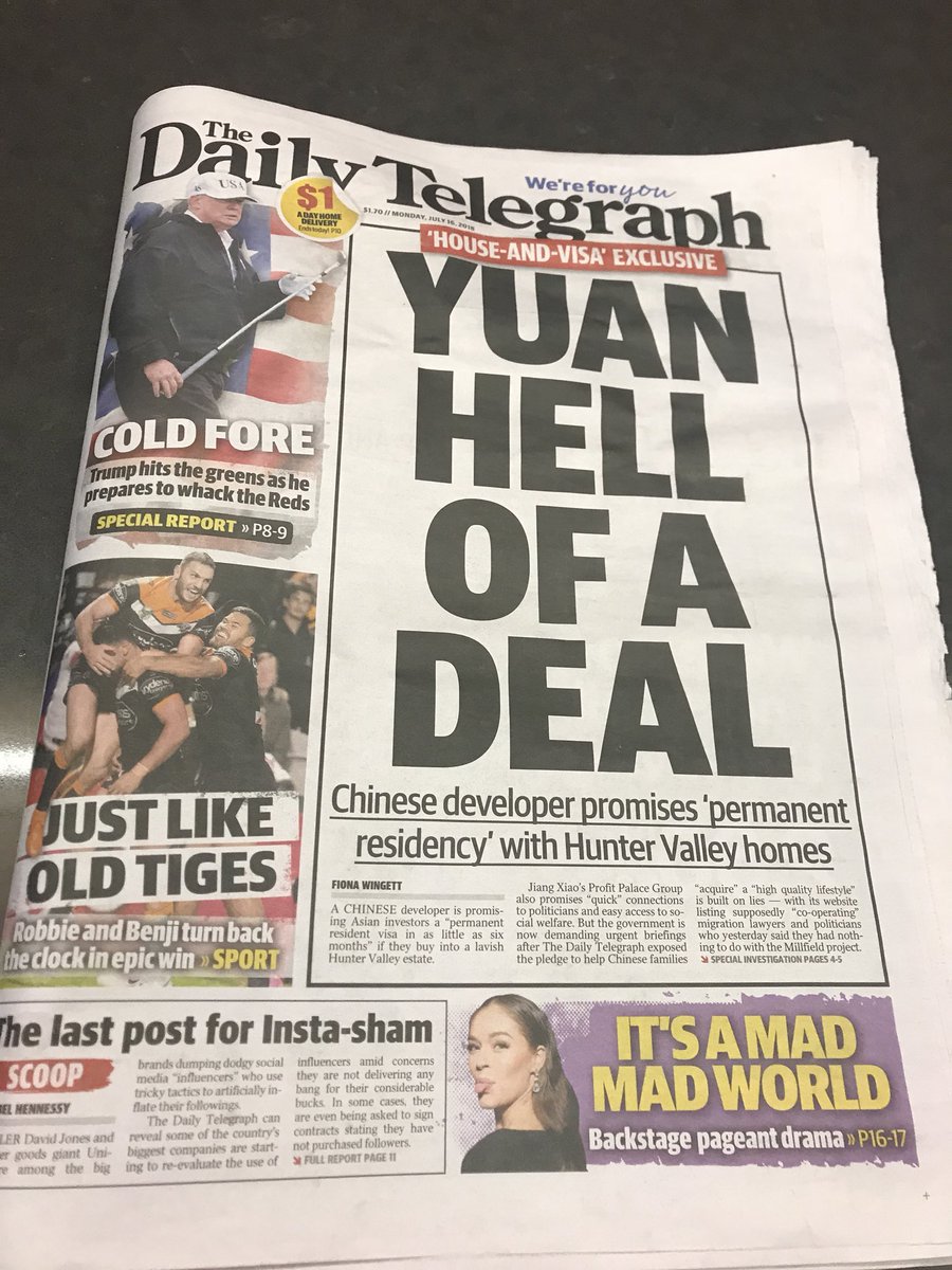 amymusic8's tweet photo. @dailytelegraph think this is a funny headline? Acceptable to make fun of another language? Call it a play on words, but I actually feel alienated, like it was making a joke out of the language that so many Aussies speak, especially as that’s not how you pronounce it at all. https://t.co/rhtjnWpD8v