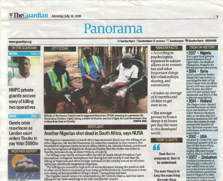 PTADNigeria's tweet photo. CORRECTED: PTAD mobile verification team traveled to Ugep, in Cross River State to verify Mr Ujong Ujong Solomon. At PTAD, we make sure infirm pensioners are verified in their homes or hospital to ensure everyone is captured regardless of their health challenge #pensionerfirst https://t.co/JZVYBwCqoE