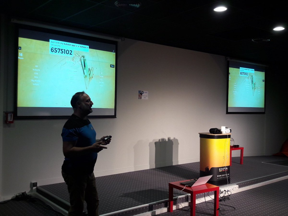 GroupeEdifia's tweet photo. Nous accueillons @lecairn
"Architecte en énergie humain renouvelable" pour un voyage au coeur du digital. Première étape : on teste nos connaissances sur le digital #UE18 https://t.co/vF54xuipVa
