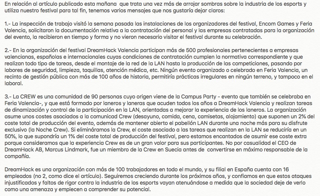 En relación a la noticia publicada hoy sobre nuestra crew, os dejamos un comunicado oficial.