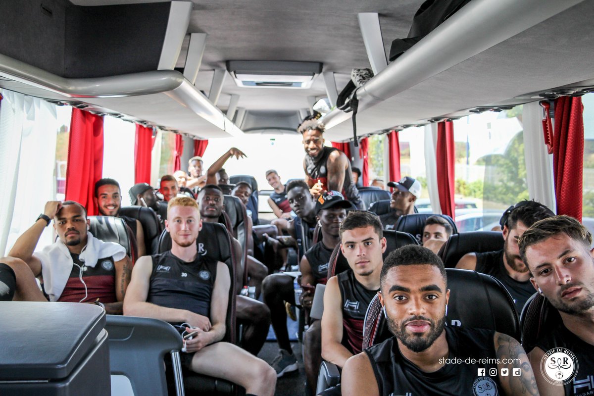 StadeDeReims's tweet photo. 🚌 Départ au Touquet pour une semaine de stage ! Entre les séances d'entraînement, les activités et les deux matchs de préparation, face au @RedStarFC et contre le @CercleBruggeKSV, le programme s'annonce chargé... 💪 #PrépaSDR #InsideSDR https://t.co/UC0ZqqtkpE