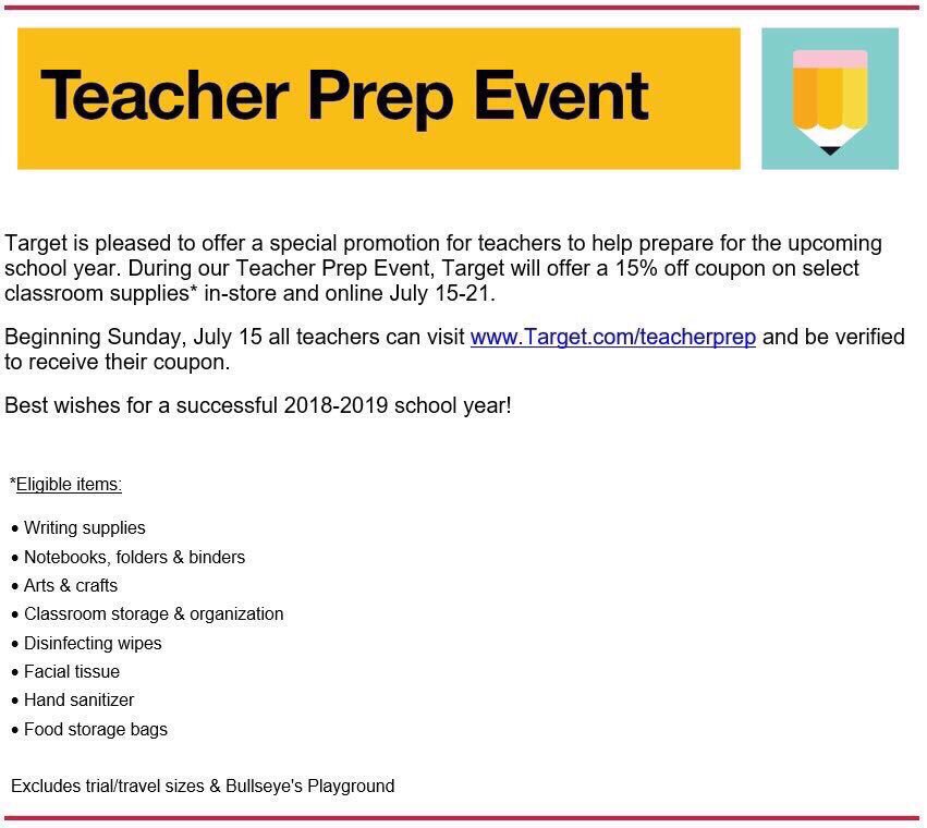 Teachers get out of the HEAT and enjoy this COOL deal! 15% off just for YOU! #TeacherPrepEvent