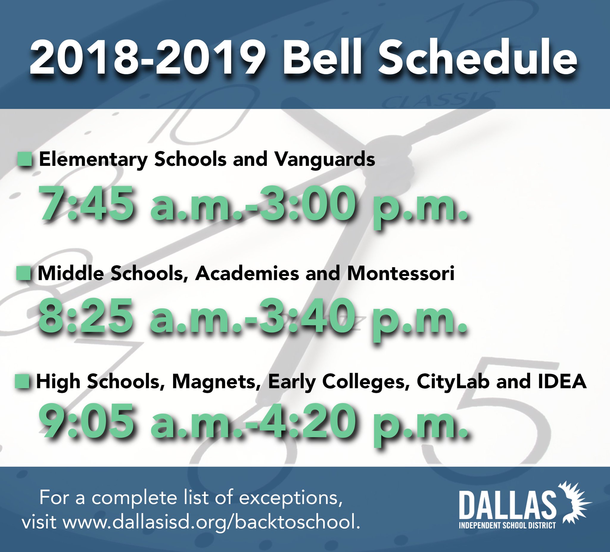 Dallas ISD on Twitter "The first day of school in DallasISD is Monday