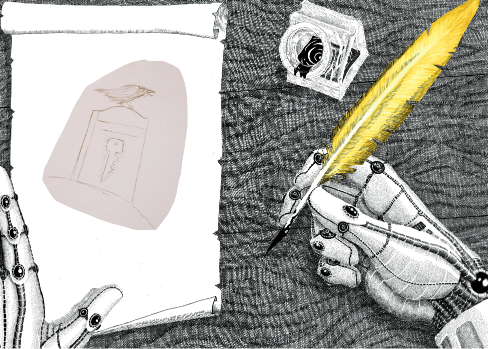 FrictionSeries's tweet photo. @BNBuzz "you will die," by Junior Editor Zach Sanfilippo for "You Die in the End" by @NikoleMarieH in #Friction9. Big talk from a small bird. https://t.co/eV1ib5ocxW
