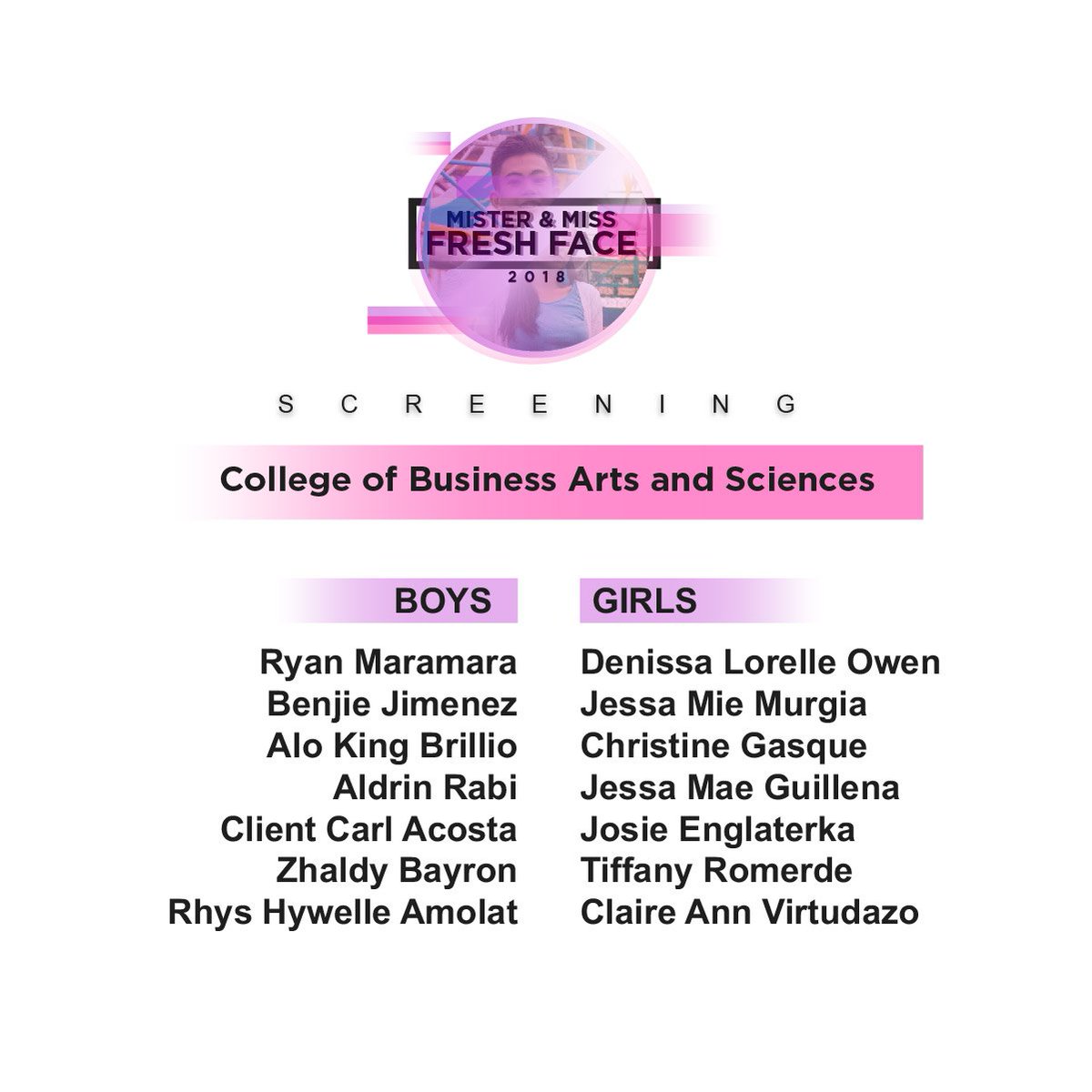 bisumcssg's tweet photo. Congratulations mga bes! Pasok na kayo for the FINAL SCREENING this Friday - July 20 at the Activity Center #finalscreening #screenpamore https://t.co/HLkDUcUGhd