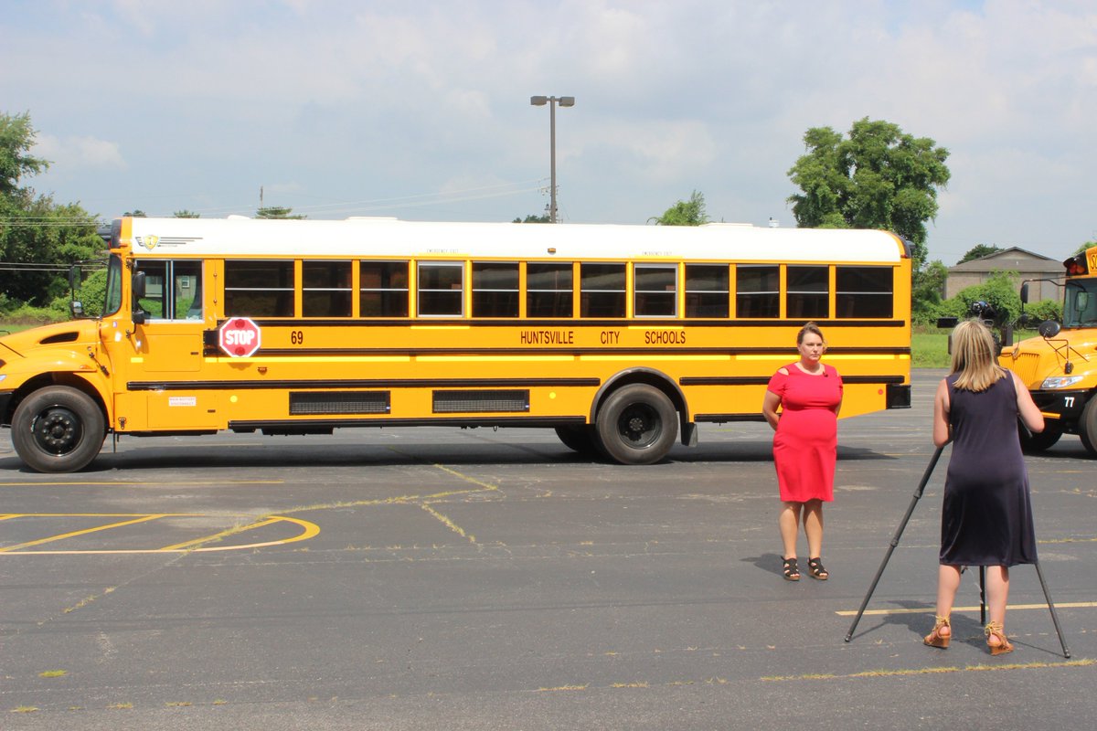 HSVk12's tweet photo. Hot Off The Assembly Line - BRAND NEW School Buses! @AppleBusCompany Shiny and New :) #HCSTransportation #AppleBus @finleych https://t.co/7lnhlfaEoU