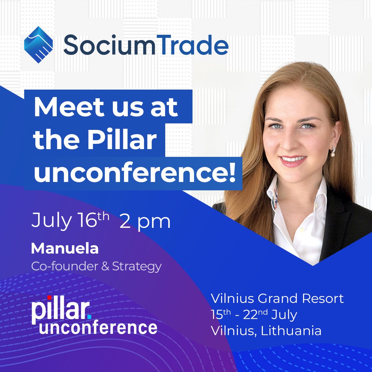 SociumTrade's tweet photo. Super excited to present Sociumtrade at the Pillar Unconference today!   
@pillarwallet  @ManuelaSed 
 #Blockchain #fintech #tokenization https://t.co/eMByqnBRSO