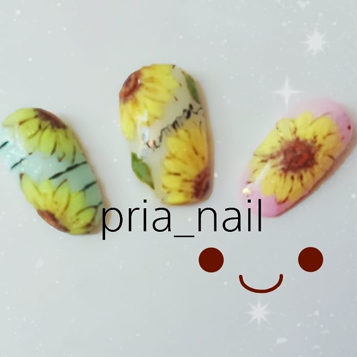 pria_nail's tweet photo. ひまわりネイル🌻
#ジェルネイル #ネイル
#ジェルネイル好きな人と繋がりたい
#agehagel #プリジェル #シャイニージェル #ハピジェル https://t.co/Fq7Med8J1f