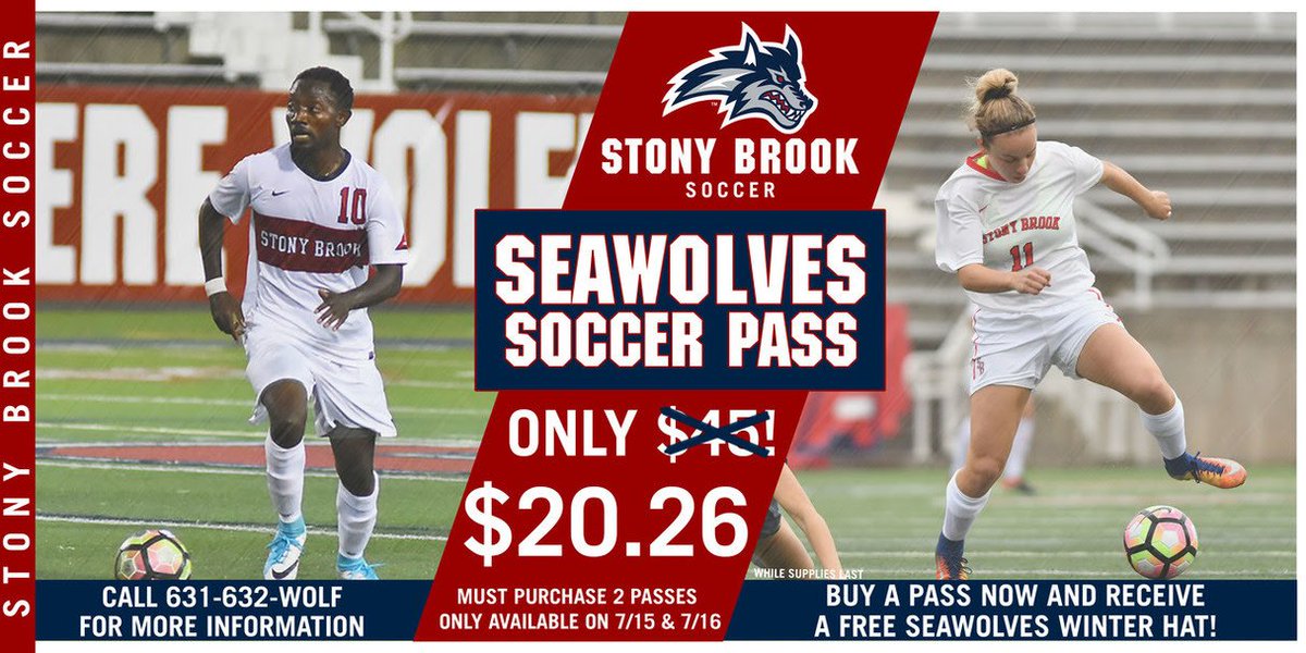 SBAthletics's tweet photo. The #WorldCup may be over, but soccer season is just getting started.

Last chance to grab your two Seawolves Soccer Passes for only $20.26 each.

Access to all 2018 regular season soccer home games! 

Join us ➡️ https://t.co/huupH9ZwY6 https://t.co/xJrBXxvI5f