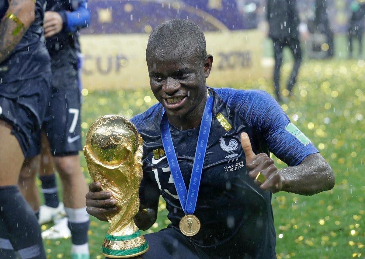 2/3 of the world’ surface is covered by ocean and the other 1/3 is covered by @nglkante ! Thanks for everything #WorldCupRussia2018 #WorldChampions2018 #France