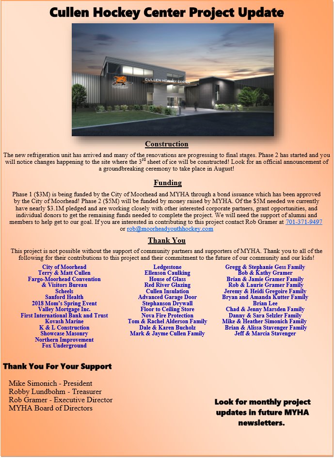 Phase 1 renovations are progressing to the final stages and phase 2 has begun! Be on the look out for an official ground breaking ceremony announcement taking place in August!

This project is not possible without the support of community partners and supporters of MYHA.