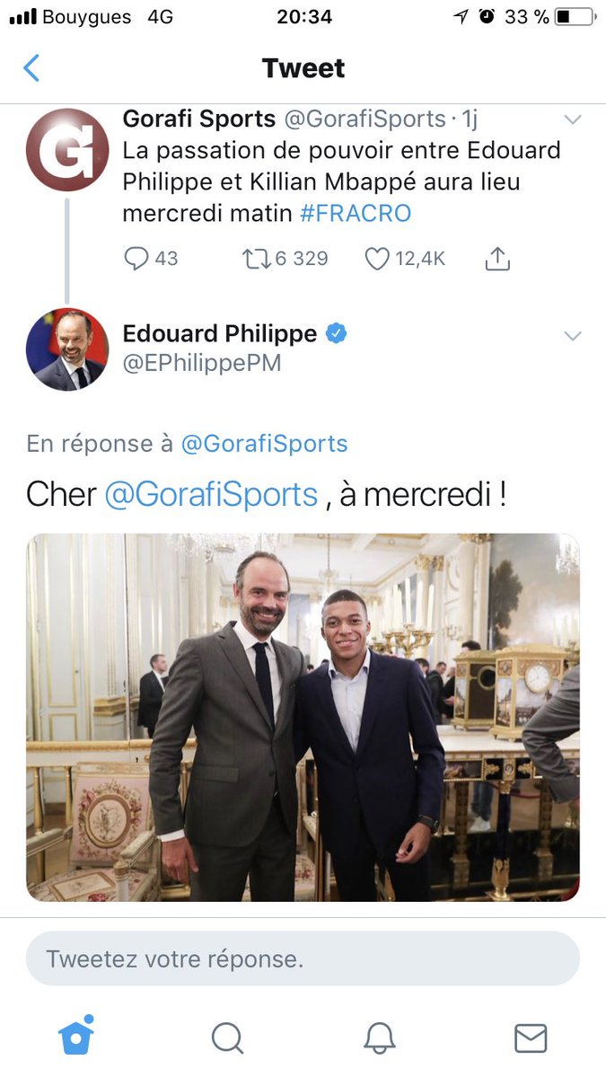Ahahahah @EPhilippePM a tué le game 😂😂😂⚽️🇫🇷 #ChampionsDuMonde