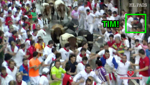 tastytrade's tweet photo. We spy.... Tim from the Trade Desk, sportin' a tastyworks shirt at the running of the bulls! https://t.co/9Rukie7xIQ