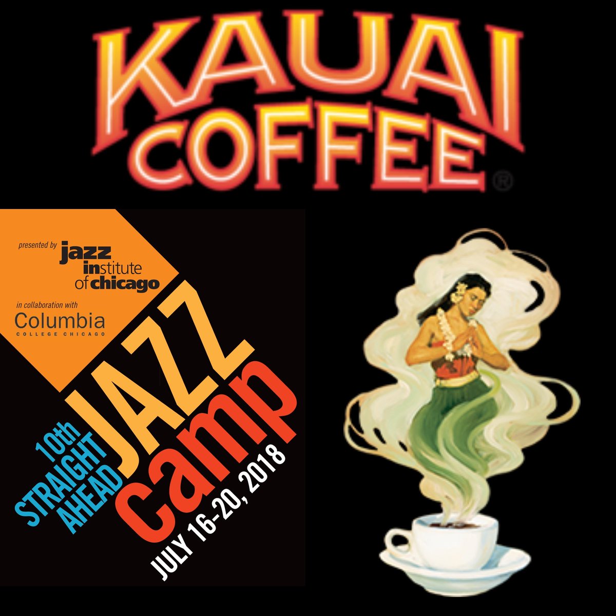 jazzinstitute's tweet photo. Thanks to our sponsor @KauaiCoffeeCo for providing FREE coffee all day, every day at Straight Ahead Jazz Camp this week. One more reason to go #straightaheadintothefuture. Day passes available. For more information:
https://t.co/1KxageE7vB
#SAJC18 https://t.co/4hH40jZOR0