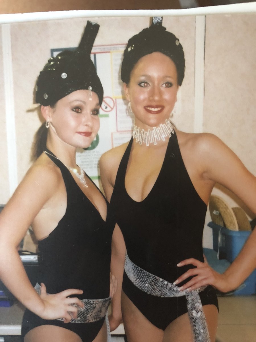 LdnBallet's tweet image. Happy birthday to our fabulous Miss Amy! Here’s a picture of Miss Amy and Miss Emma dancing together in a show a few *cough cough* years ago... 🎂🎈🎉👯‍♀️ #londonballetacademy #birthday #amazingteacher #showgirls