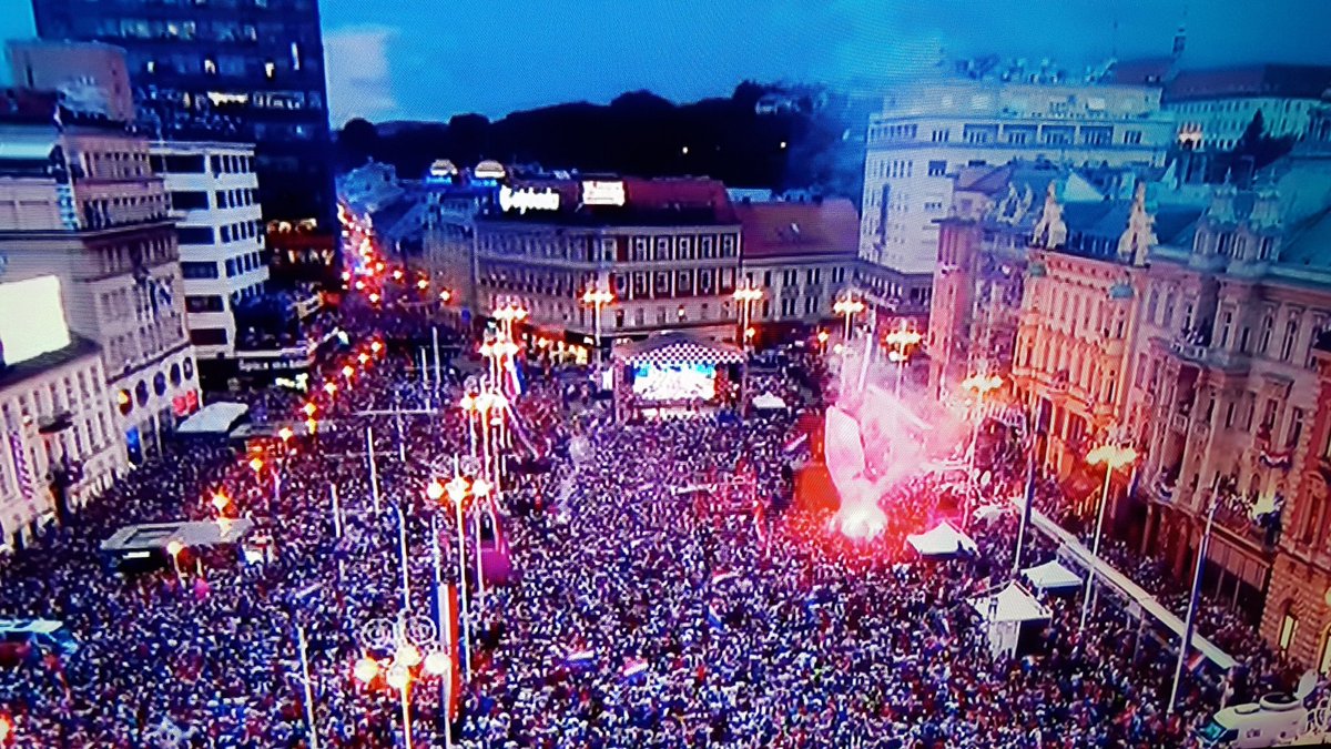 Zagreb, Croatia, all Croats and friends of Croatia are celbrating our heroes #ProudToBeCroat #FifaWorldCupFinals #Croatia #Vatreni