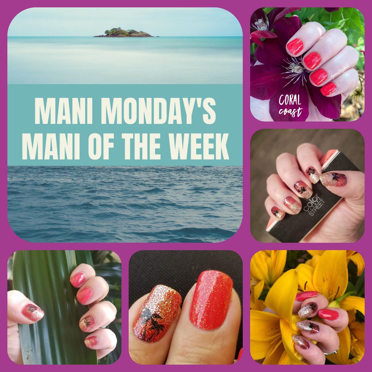 It's Mani Monday and this is the mani of the week in my VIP group!!  Coral Coast and Hawaiian Half Light are stunning on their own or mixed together!! Every girl should have this beautiful mani in her summer collection!!
#Nailpolish #nailart #glitter