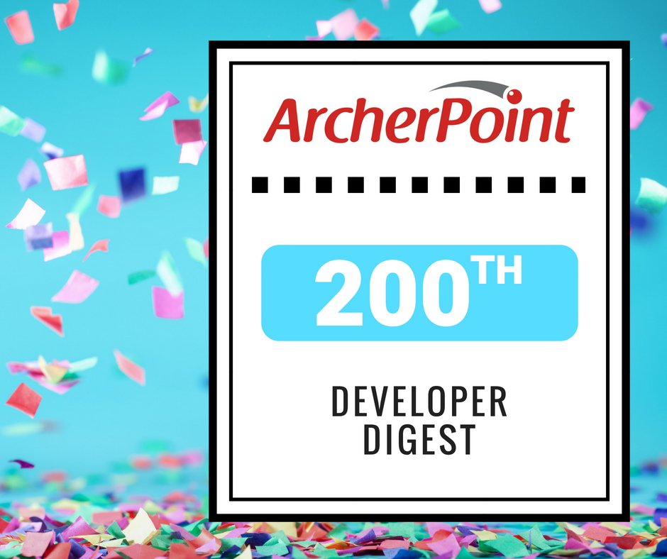 DarrenTAtkins's tweet image. Please enjoy our 200th edition of the @ArcherPointInc Developer Digest! Includes links to our top read blogs. #developerdigest #DynamicsNAV #NAVdeveloper #microsoft #MSDynamicsNAV #microsoftdeveloper #DynamicsNAVdeveloper #MSDynNAV #Microsoftdynamicsnav bit.ly/2LnucSc