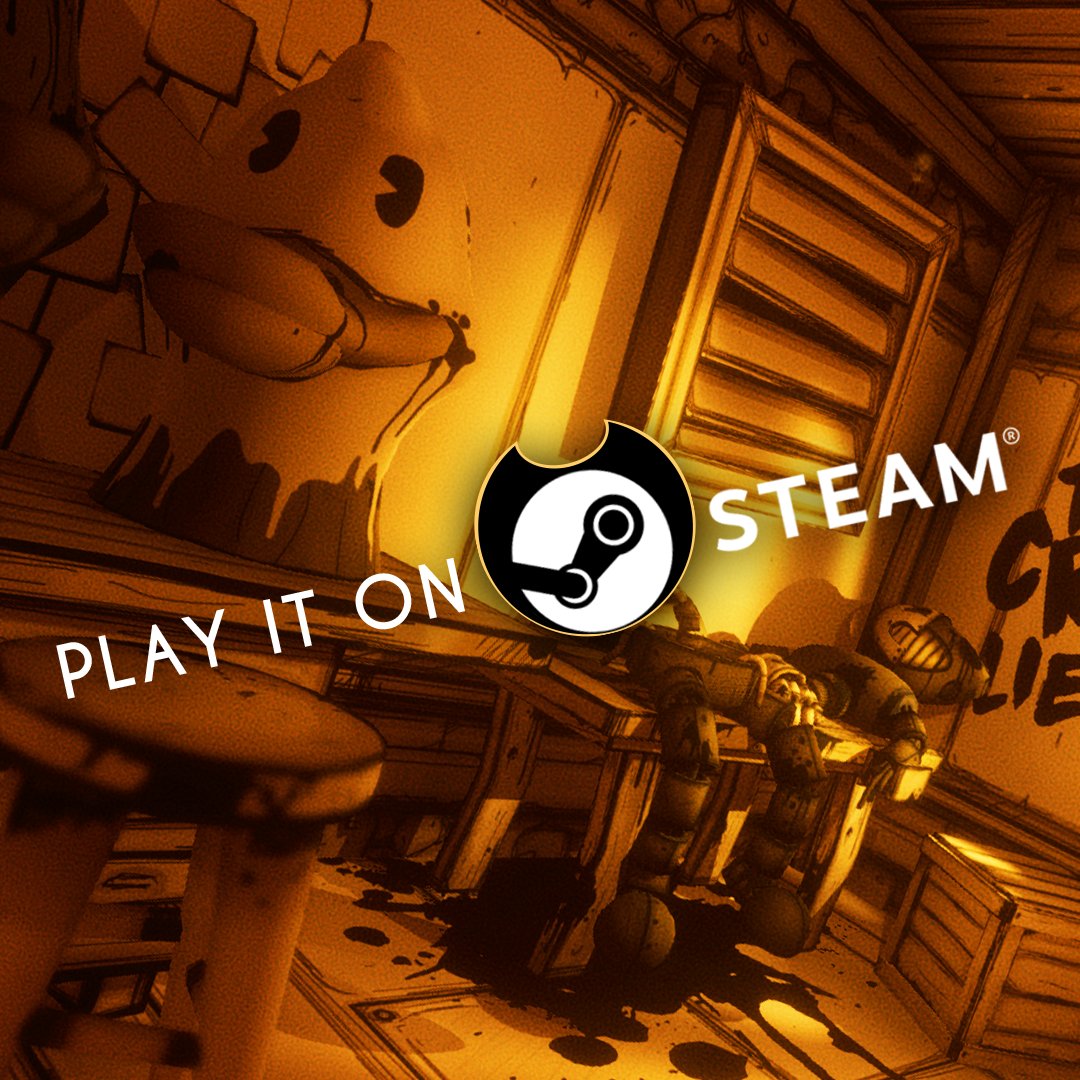 Bendy's tweet photo. Well, sometimes things don't quite go according to plan. Much like these mechanical fellas lying about. Can you feel their eyes staring at you? Dive in and work towards solving just what happened at Joey Drew Studios and #BendyLand, right here! #BATIM https://t.co/QUNT5kSbUX https://t.co/k1ZsVw2V5U