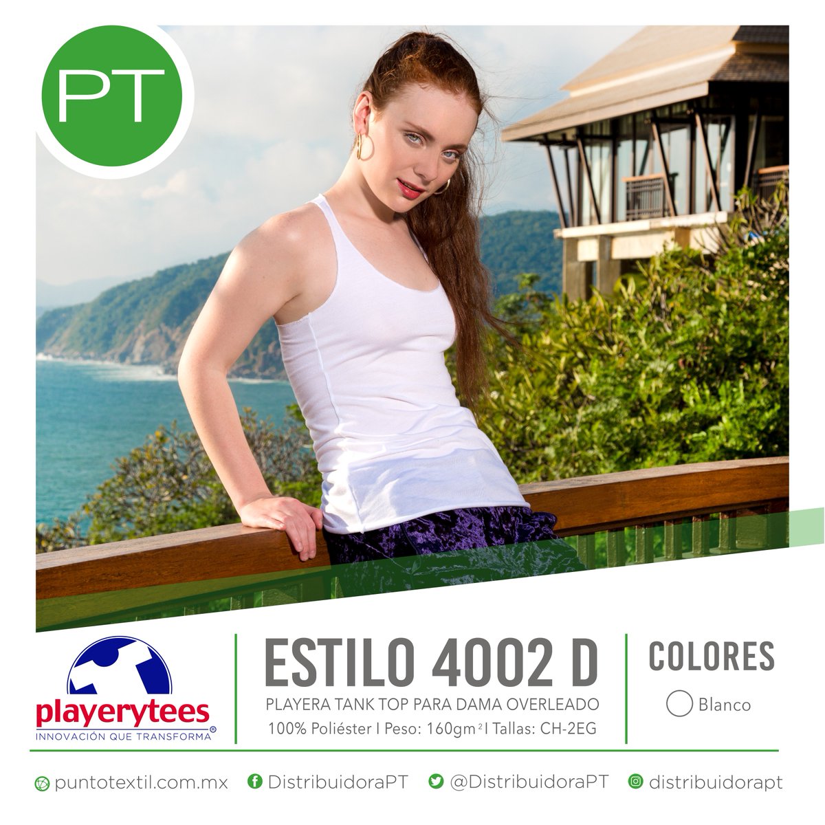 DistribuidoraPT's tweet photo. ¡Sólo #Playerytees te ofrece las mejores prendas para sublimación del mercado! Visita #PuntoTextil y adquiere el Estilo 4002D para dama, una fresca playera Tank Top overleado confeccionada 100% poliéster.

https://t.co/7NXB9oTLRs https://t.co/m20jfTIl5C