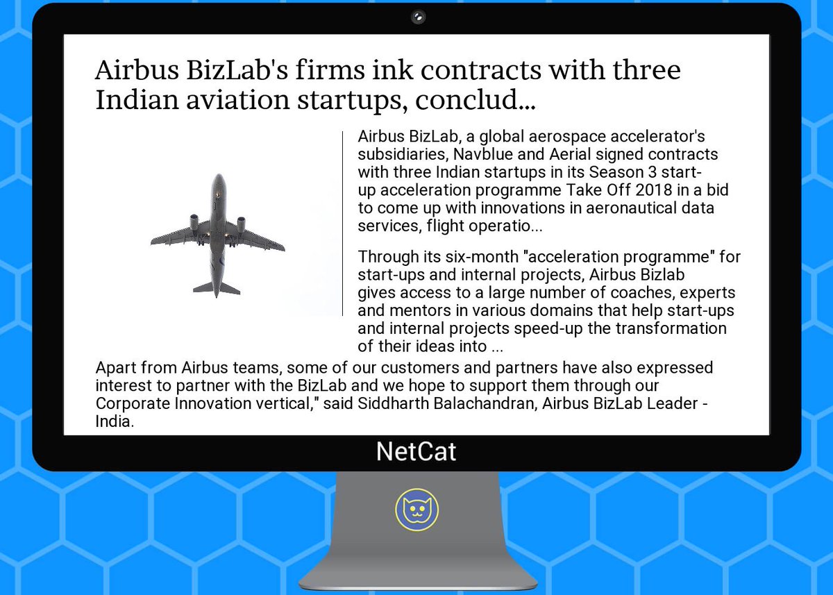 SidMehta91's tweet image. #airbus  #bizlab&apos;s firms ink  #contracts with three  #indian aviation  #startups, conclude third leg of  #accele