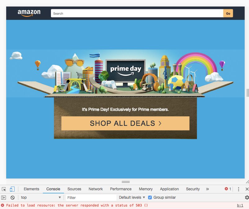 naqisyed's tweet photo. I really think #PrimeDay is a joke Amazon has been playing on us. This year I can't even see the deals! Good ol' 503 error.

#PrimeDay2018 https://t.co/LBVnVr3Cer