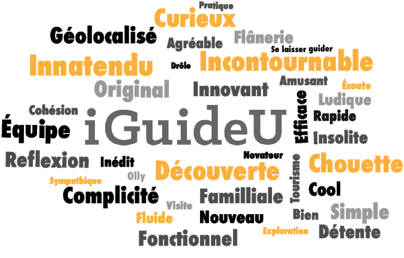 iGuideUapp's tweet photo. Voilà tous les mots que vous avez pu utiliser pour décrire iGuideU ! 👌 https://t.co/MOfIwuYqfr