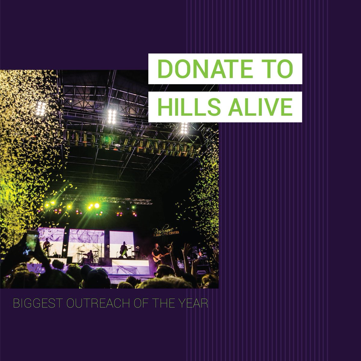 Hills Alive is a free admission event that is supported by the community and Corporate Sponsorship. Your giving is a vital part of this outreach and your gift is greatly valued and appreciated! To make a donation go to hillsalive.com/2018/donate. #hillsalive18