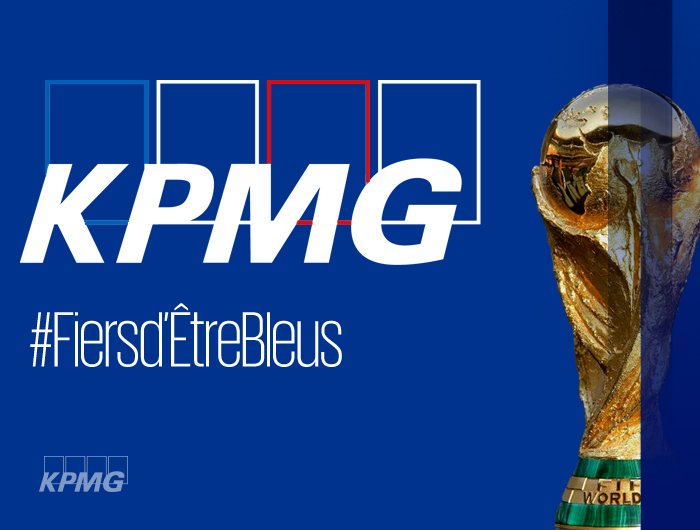 KPMG_France's tweet photo. Bravo à nos champions pour la Coupe du Monde 2018 !! 🏆 Une raison de plus pour nos collaborateurs de se sentir #FiersdetreBleus 💪Merci à l'@equipedefrance d’avoir fait du rêve une réalité : nous donner des étoiles sur le maillot⭐⭐et dans les yeux 🤩#CDM2018 #CoupeduMonde2018 https://t.co/wXKH18Kdyb