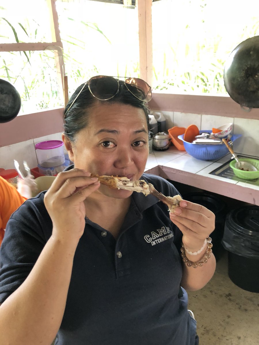 expedrory's tweet photo. It’s a tough job being Camp Borneo GM - going around the camps and checking the quality of the fried chicken wings @CampBorneo @CampsInt https://t.co/h7P5NyHD9q